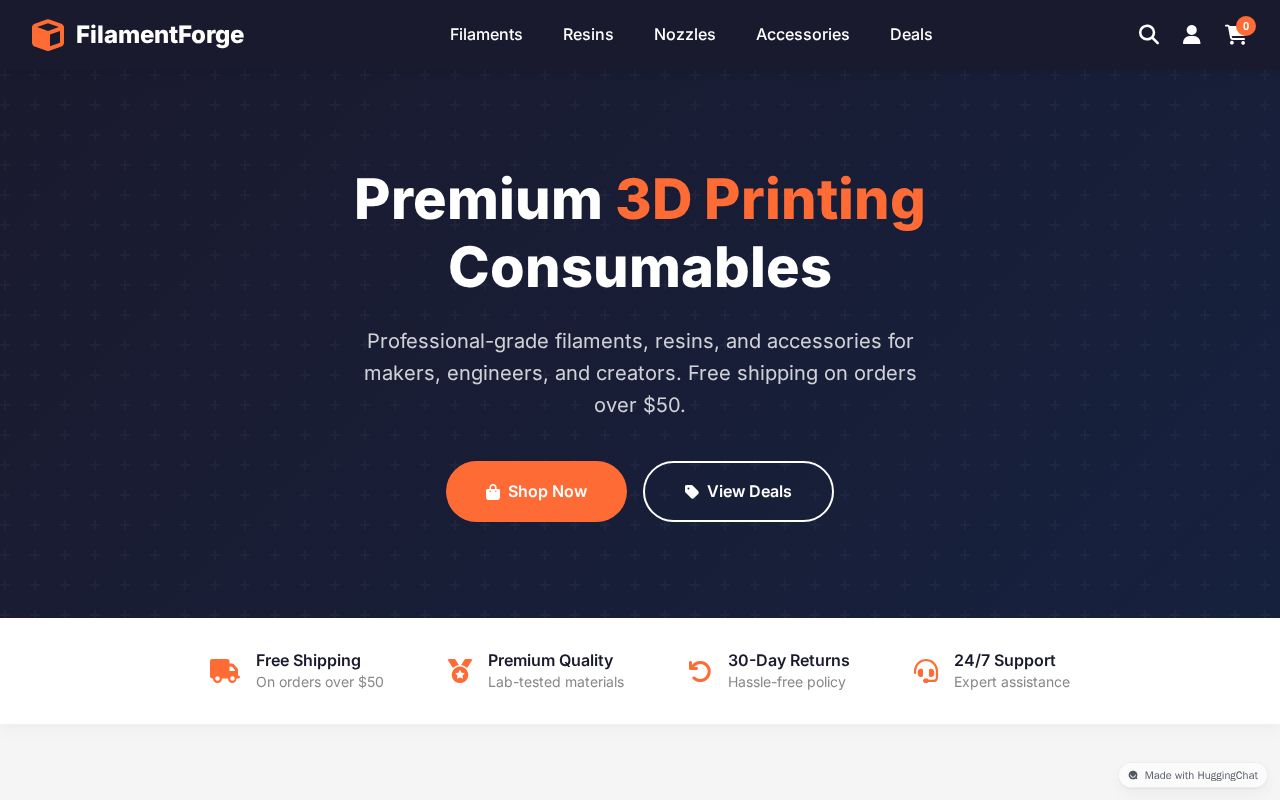Preview of 3D Print Supplies - E-commerce Store