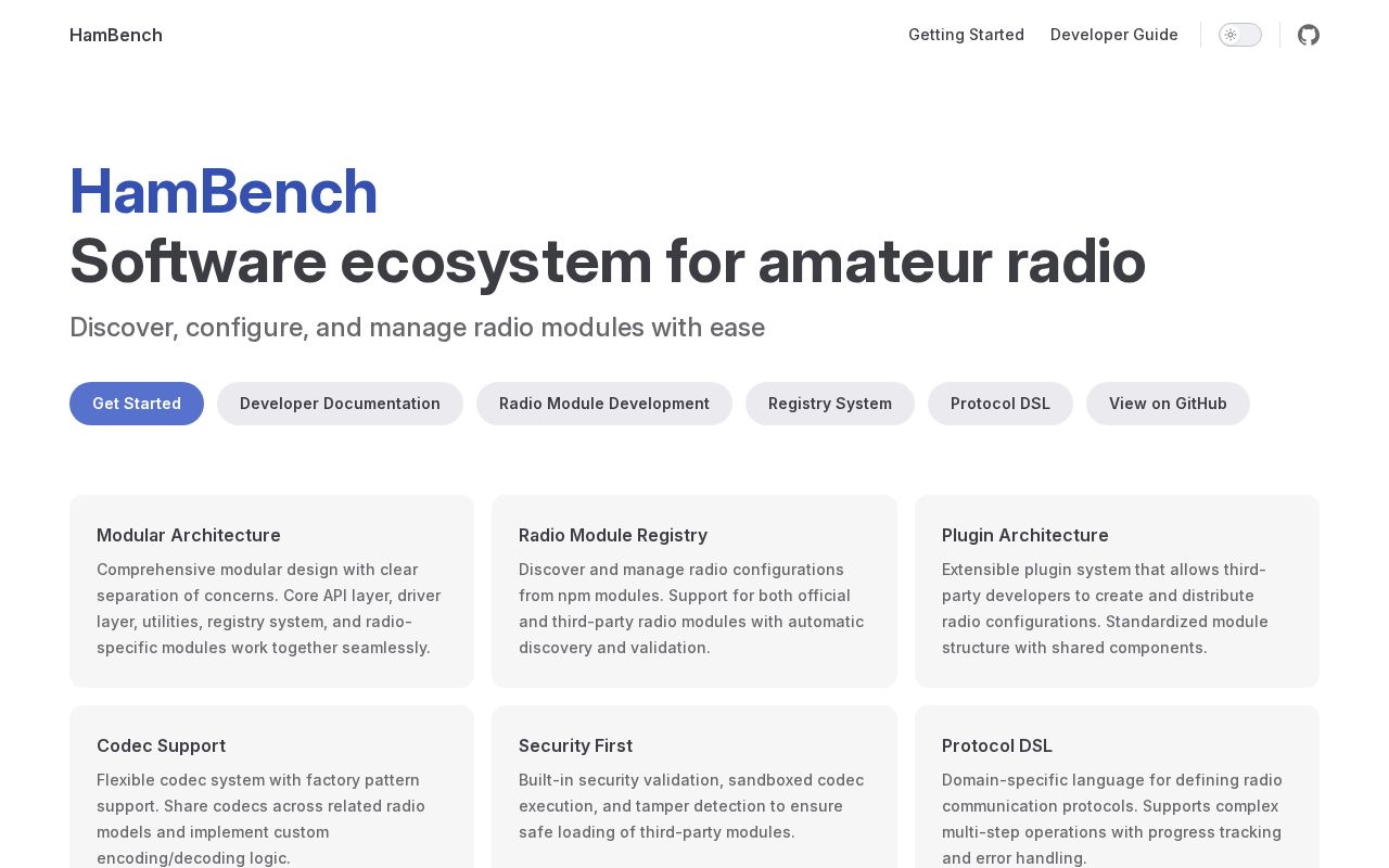 Preview of HamBench documentation site