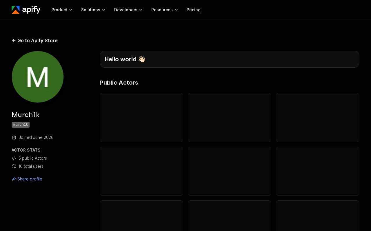 Preview of Apify Scrapers Pack