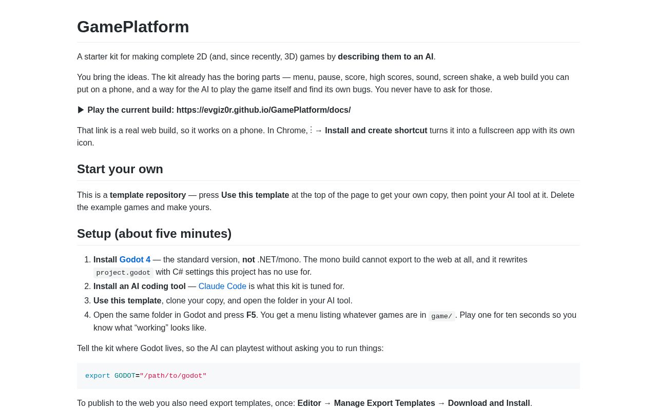 Preview of GamePlatform