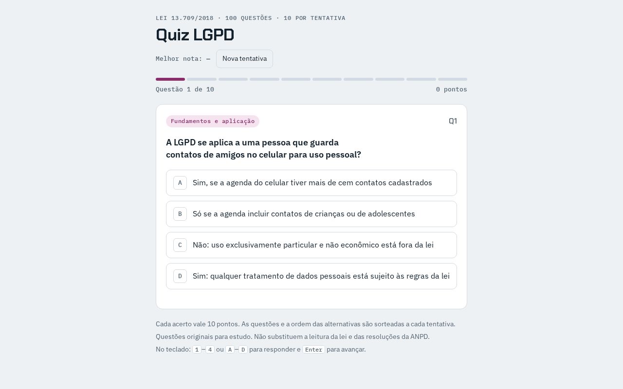 Preview of Quiz Lgpd