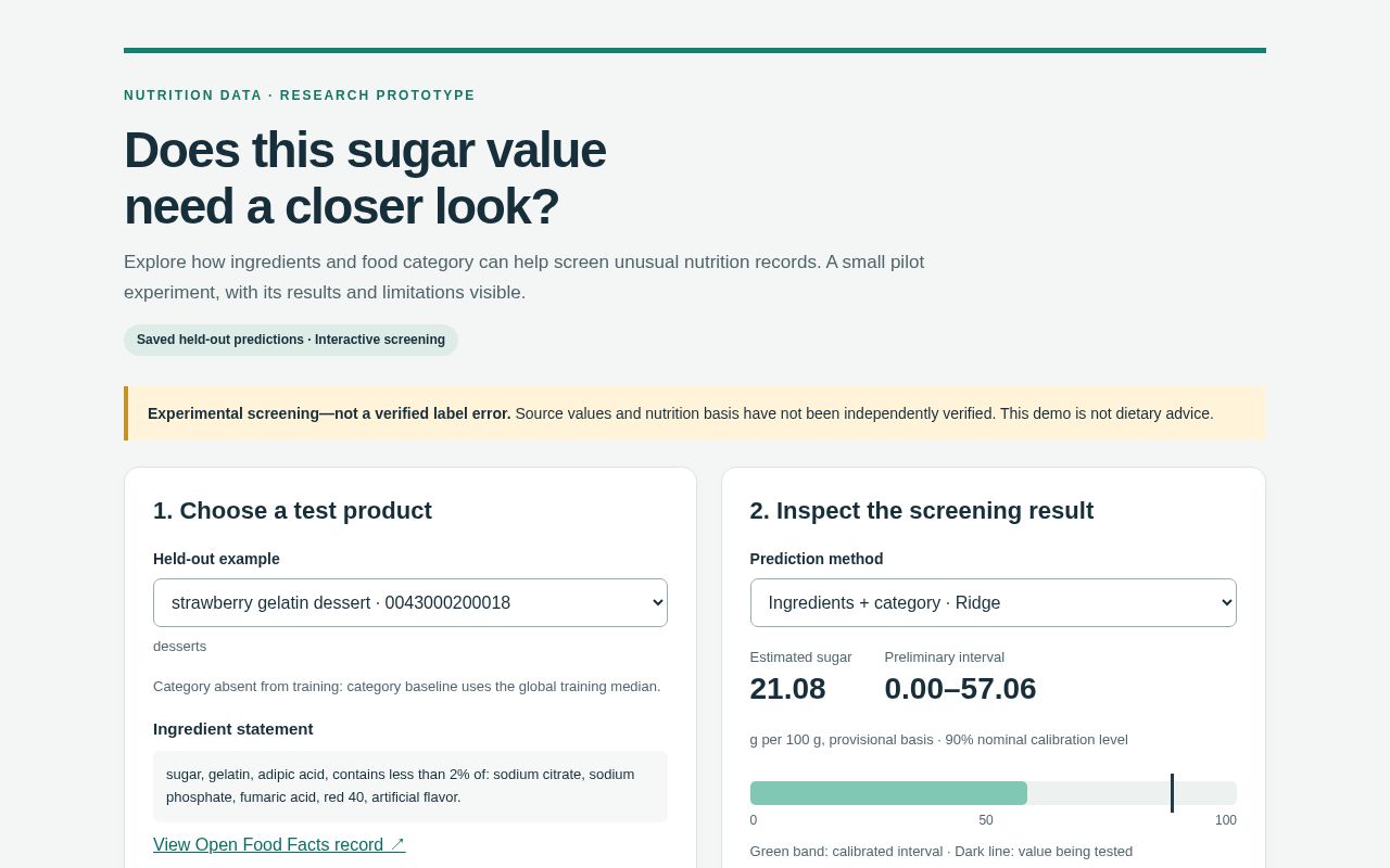 Preview of Sugar Record Screening Pilot