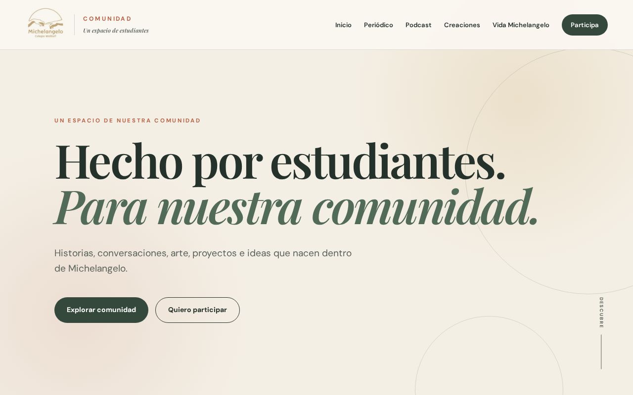 Preview of Michelangelo Comunidad WEB