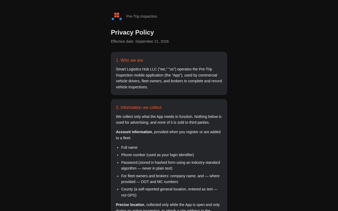 Preview of Pti Privacy Policy