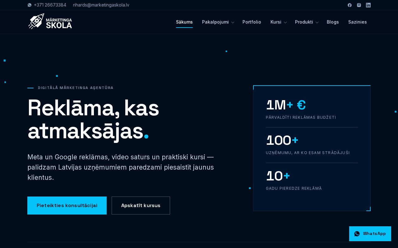 Preview of marketingaskola.lv - static Eleventy site (migrated from WordPress)