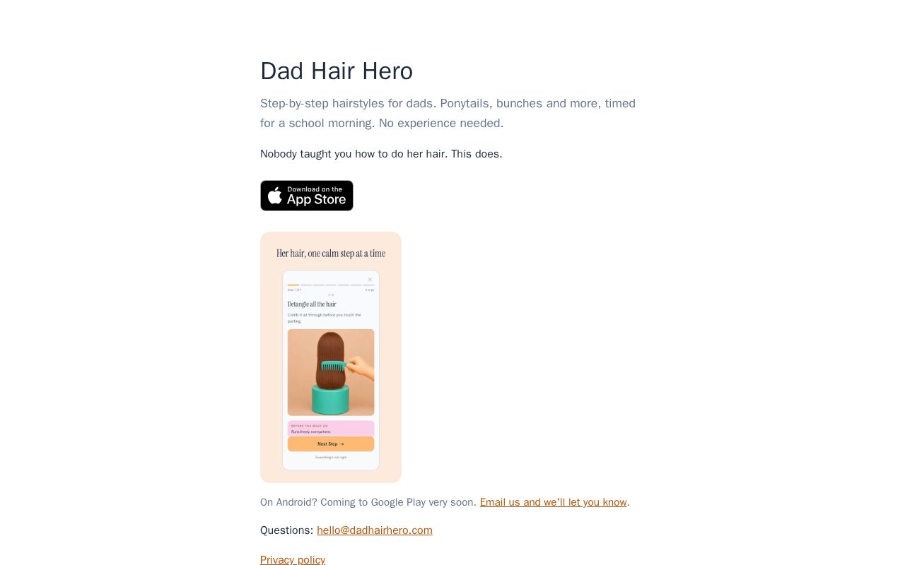 Preview of Dadhairhero Site