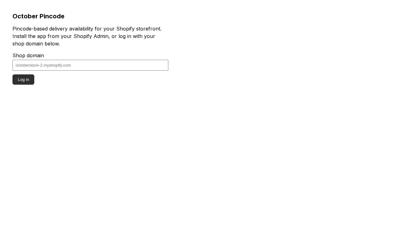 Preview of October Pincode Plugin