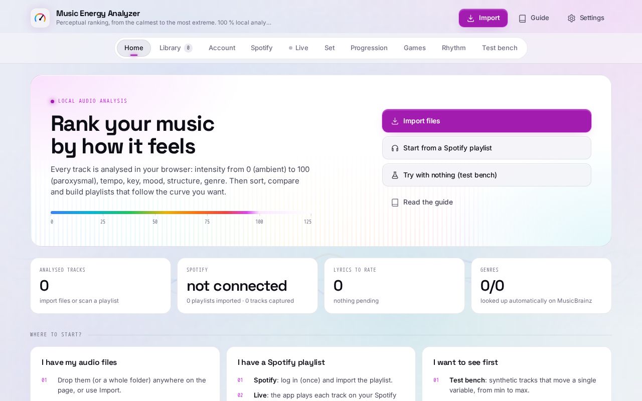 Preview of Music Analyser