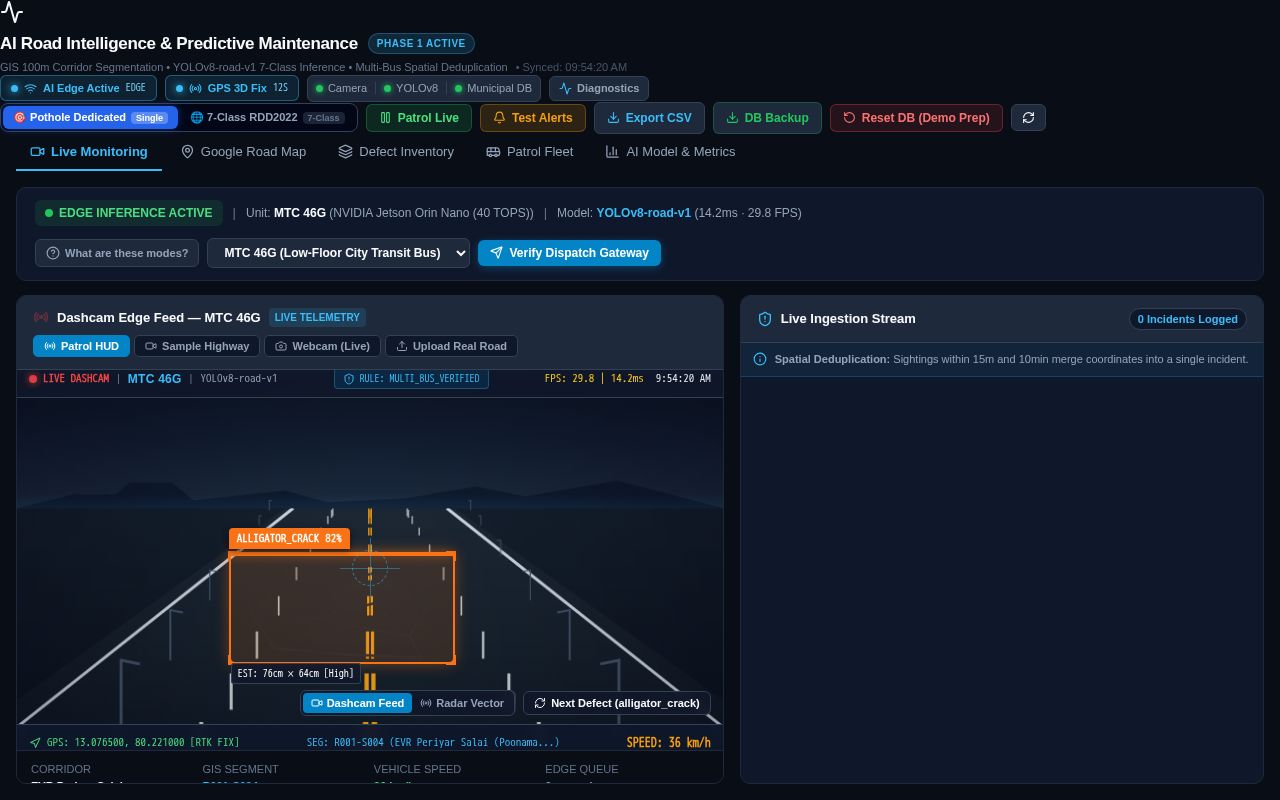 Preview of Road Defect AI Intelligence Platform