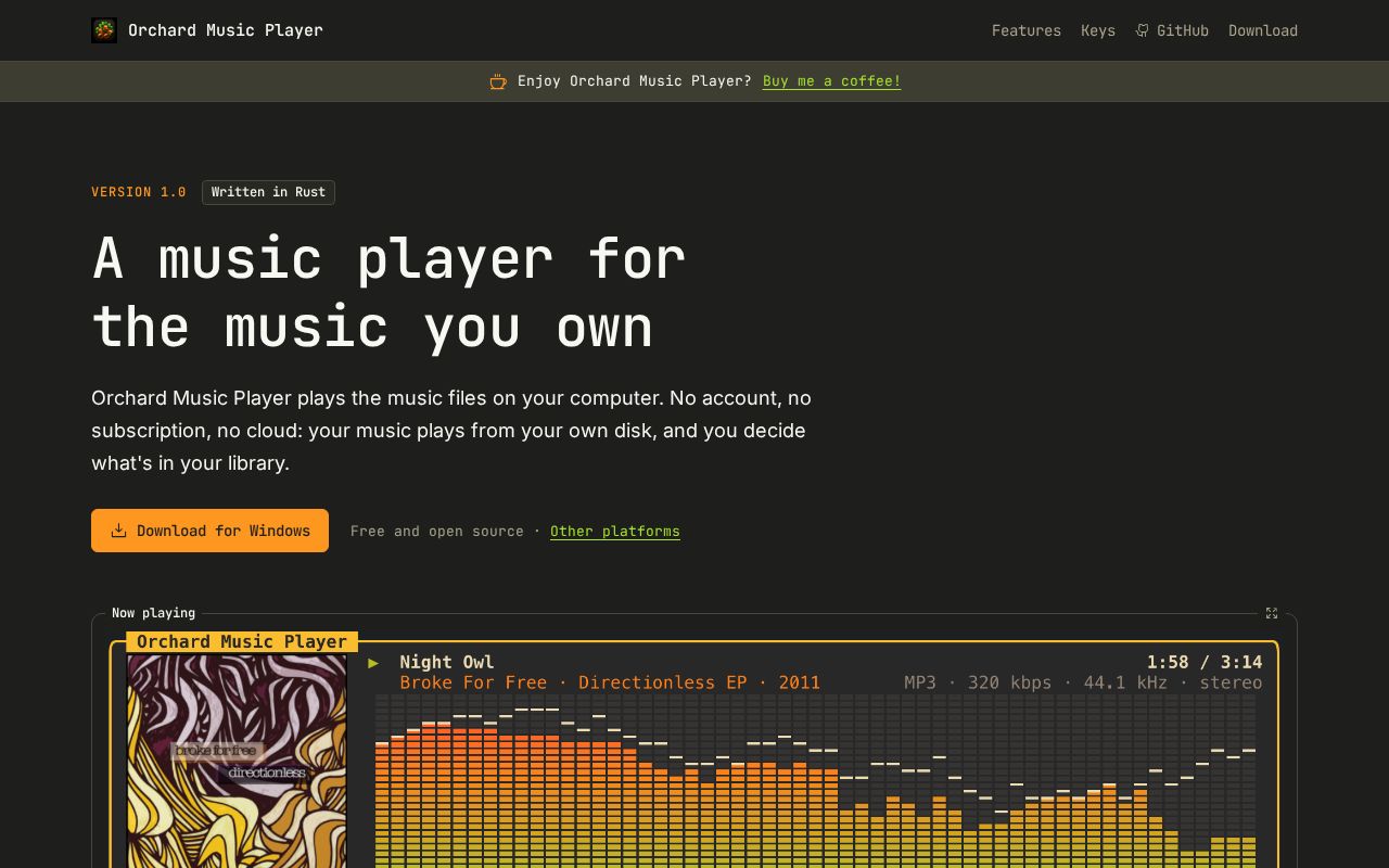Preview of Orchard Music Player
