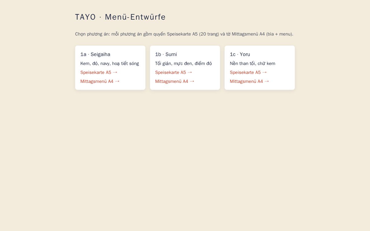 Preview of Tayo Menu