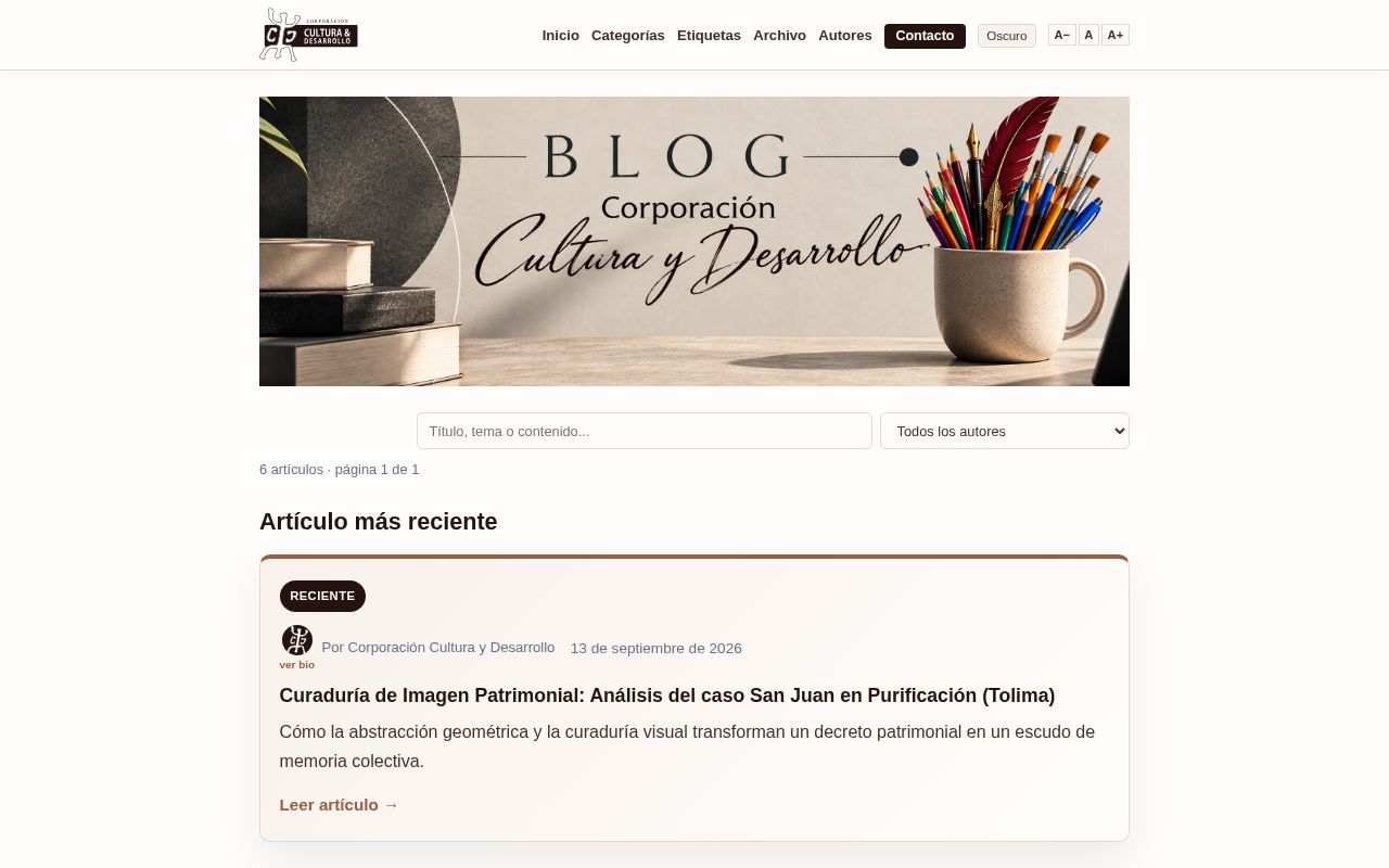 Preview of Blog Corp. Cultura y Desarrollo