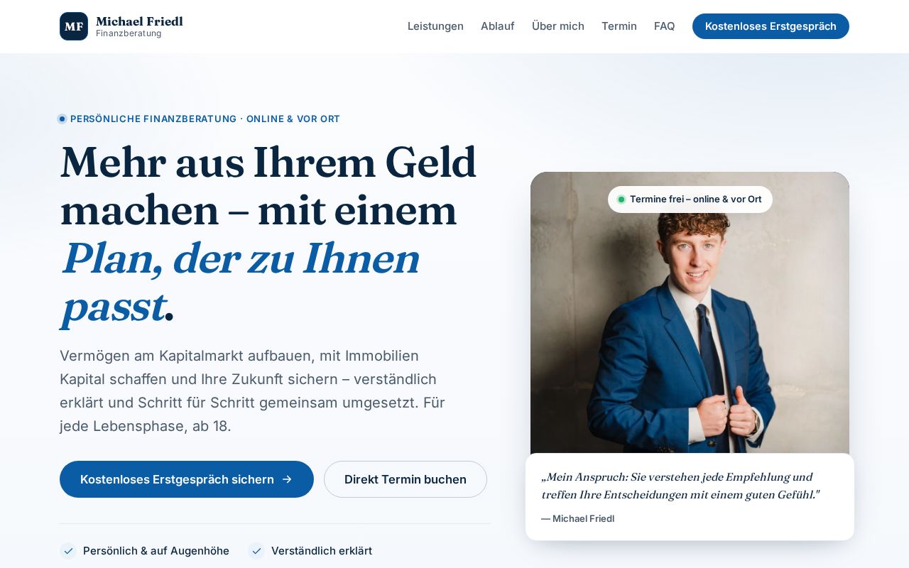 Preview of Michael Friedl Finanzberatung