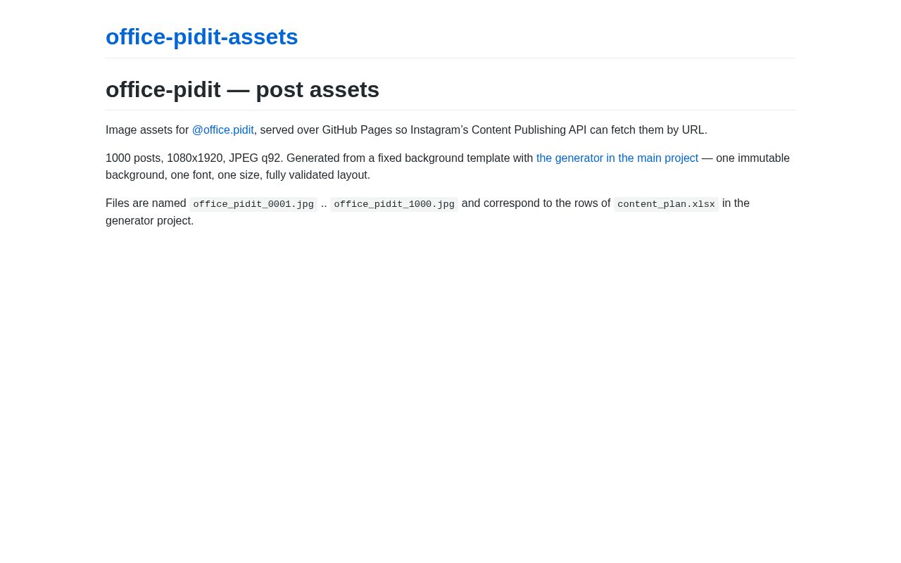 Preview of Post images for @office.pidit, served via GitHub Pages for the Instagram publishing API
