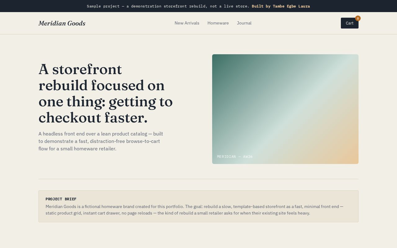 Preview of E Commerce Storefront Rebuild