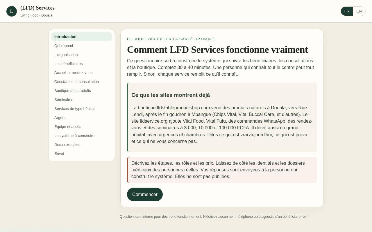 Preview of Lfd Operations Questionnaire