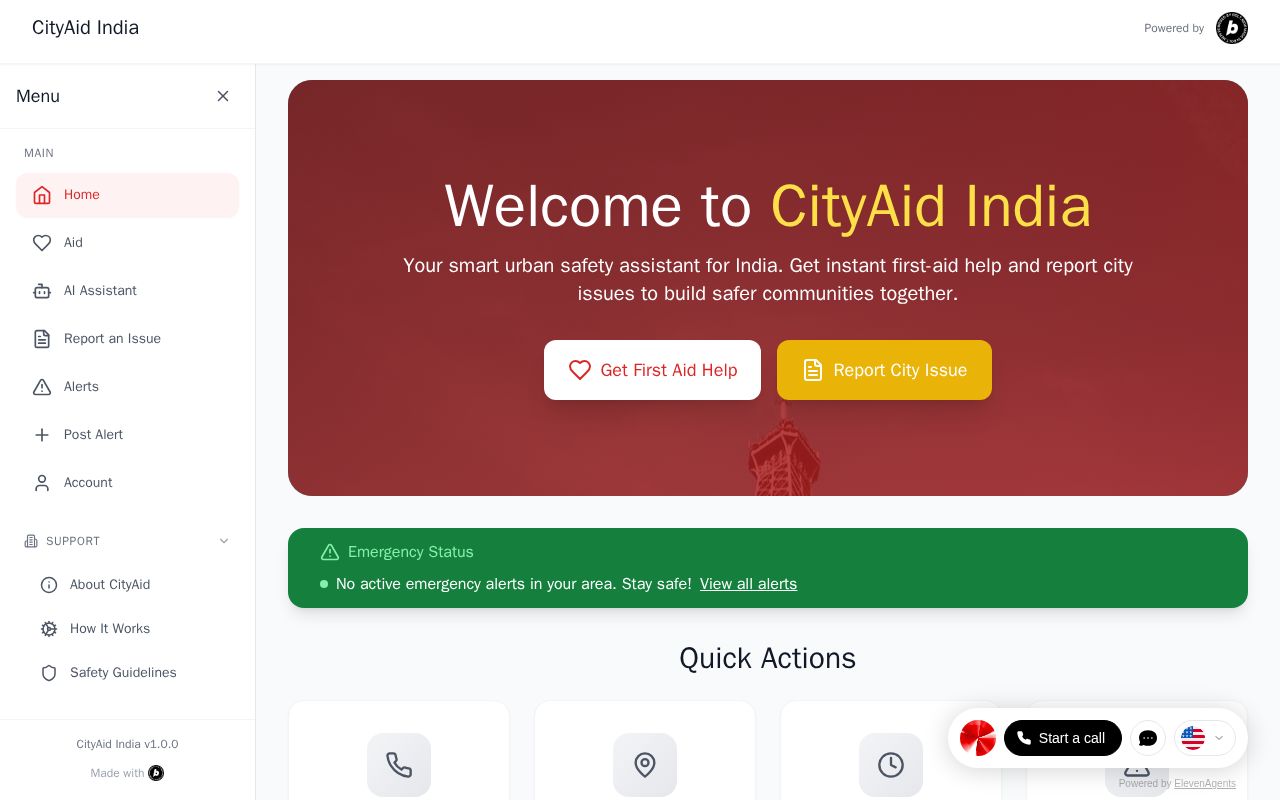Preview of CityAid - India Smart Urban Safety Assistant
