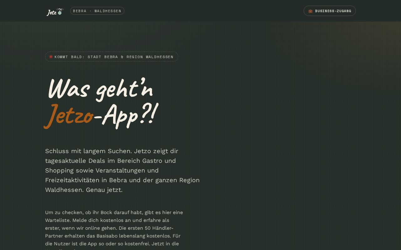 Preview of Jetzo Landingpage