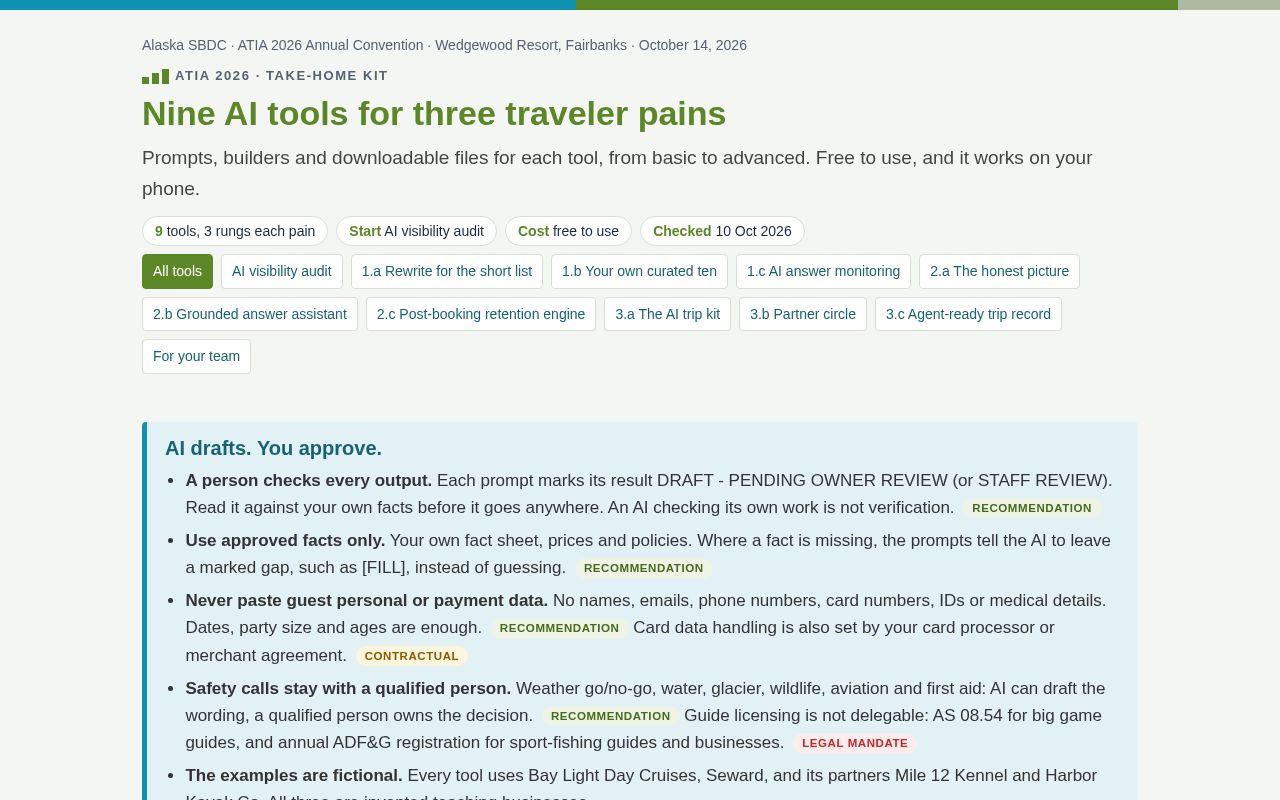 Preview of Nine AI tools for three traveler pains