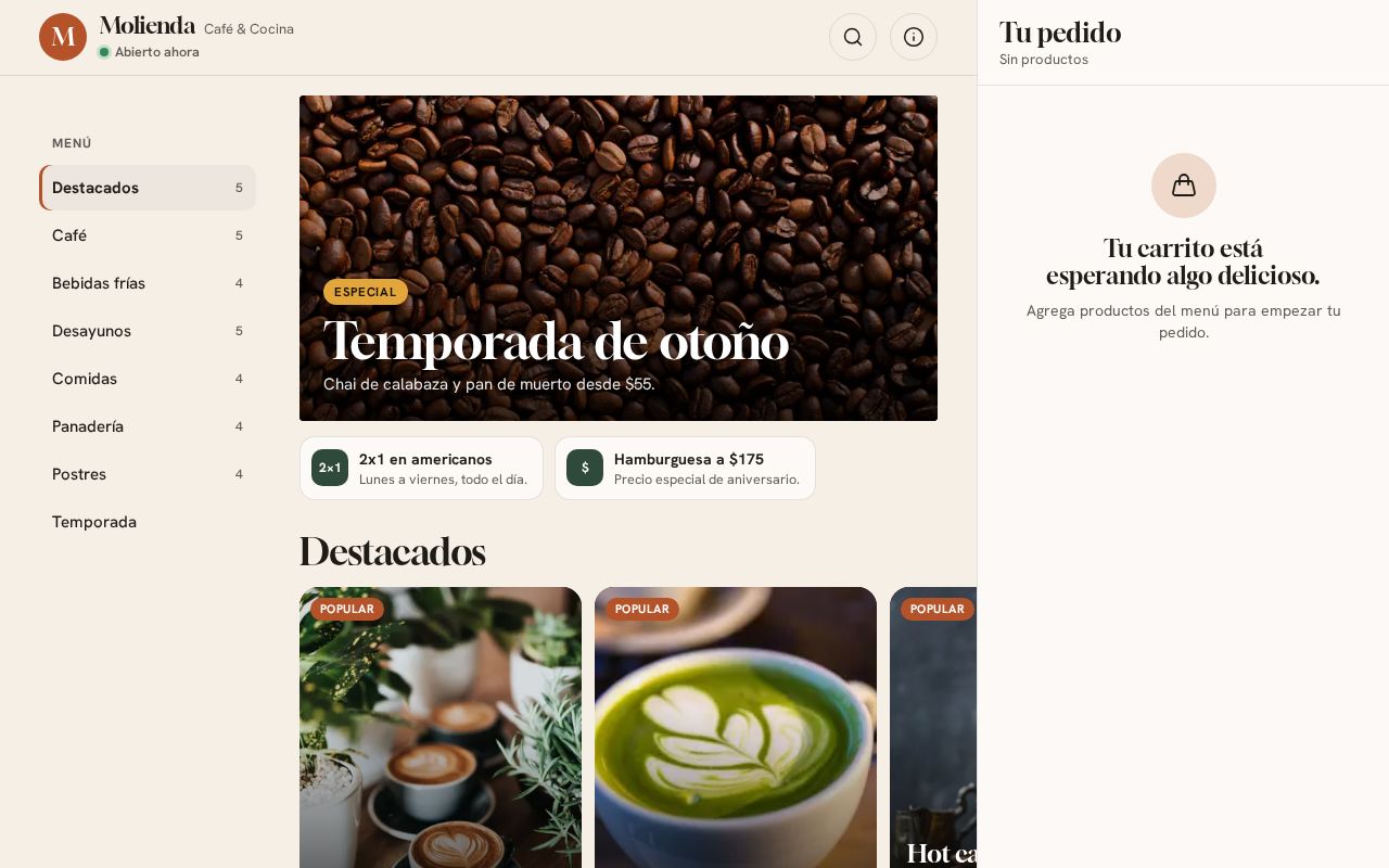 Preview of Menu Digital Demo