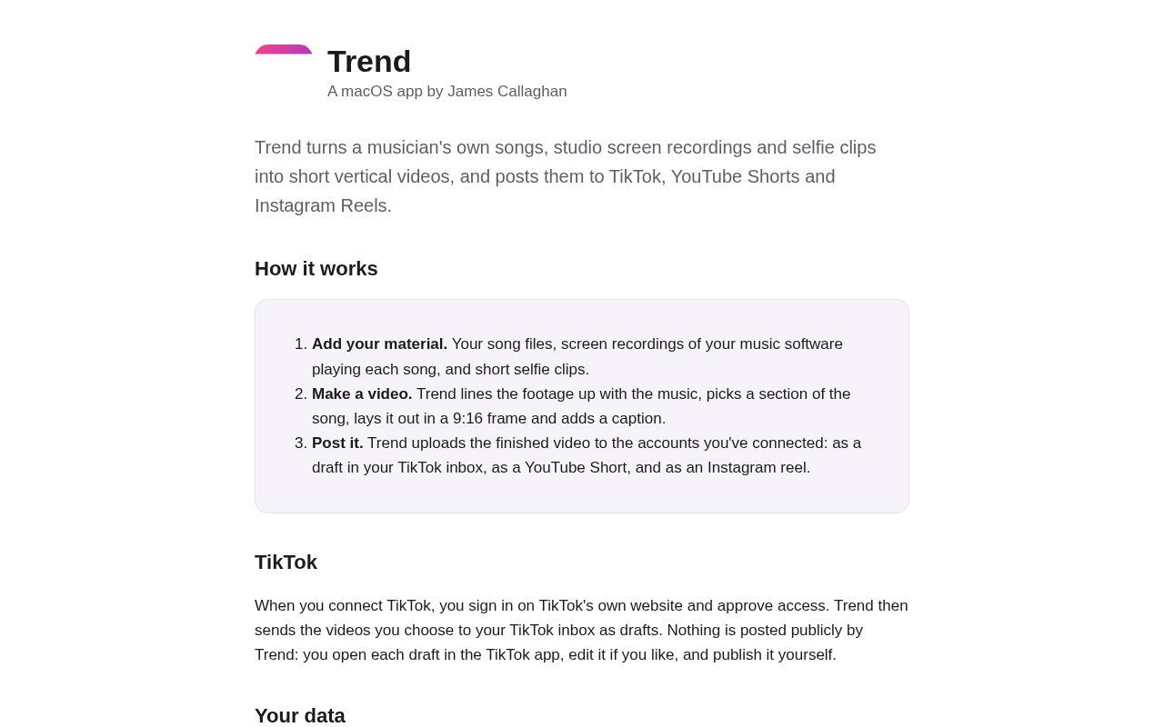 Preview of Trend App