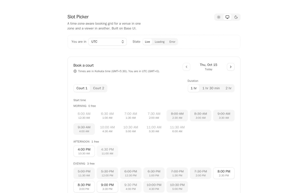 Preview of Slot Picker