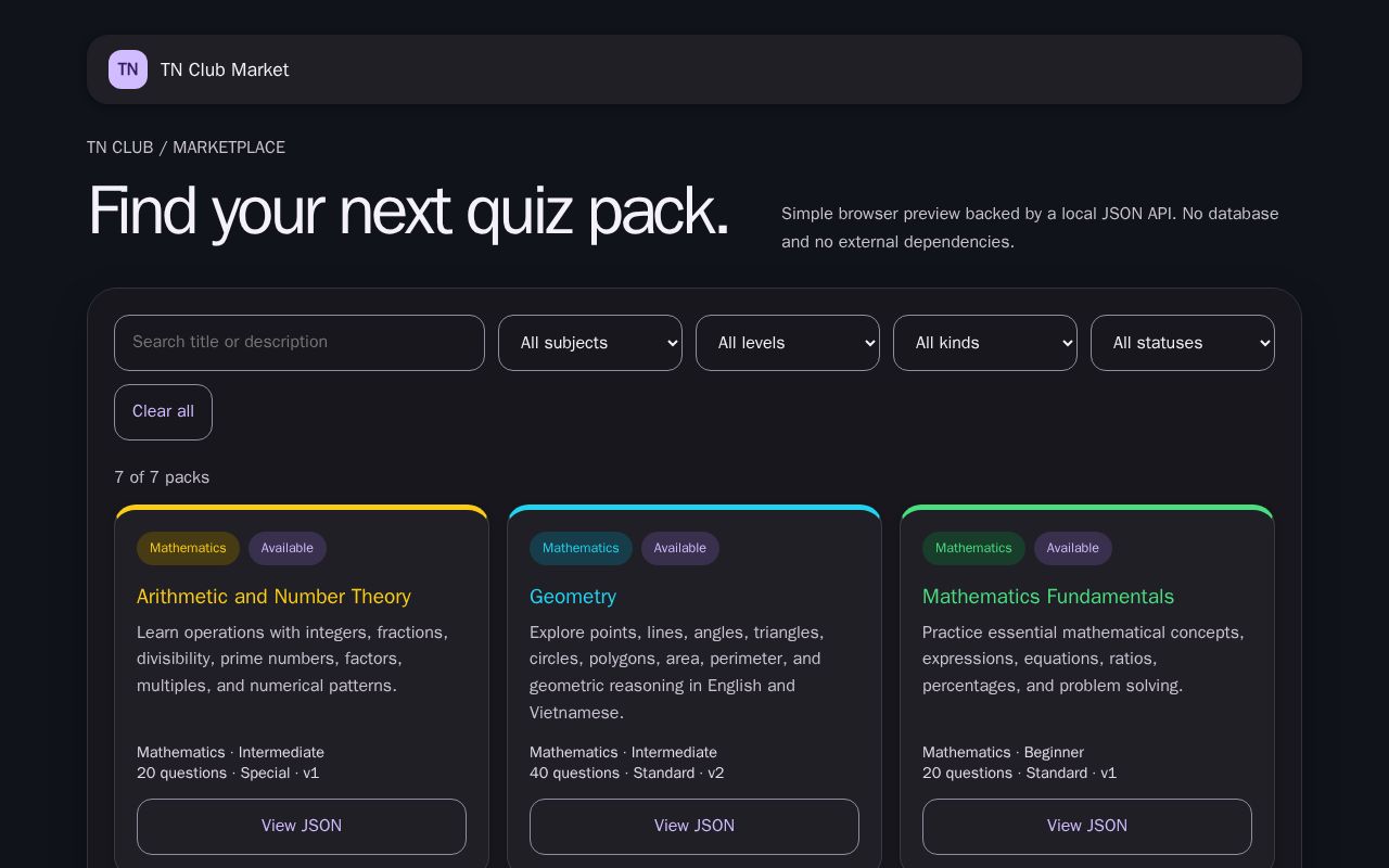 Preview of tnclub-market-quiz