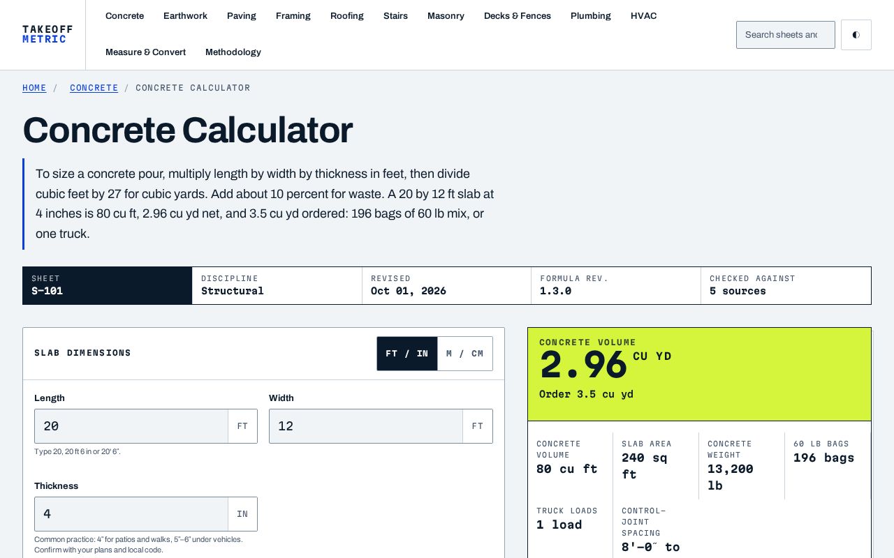 Preview of Concrete Calculator Benchmark