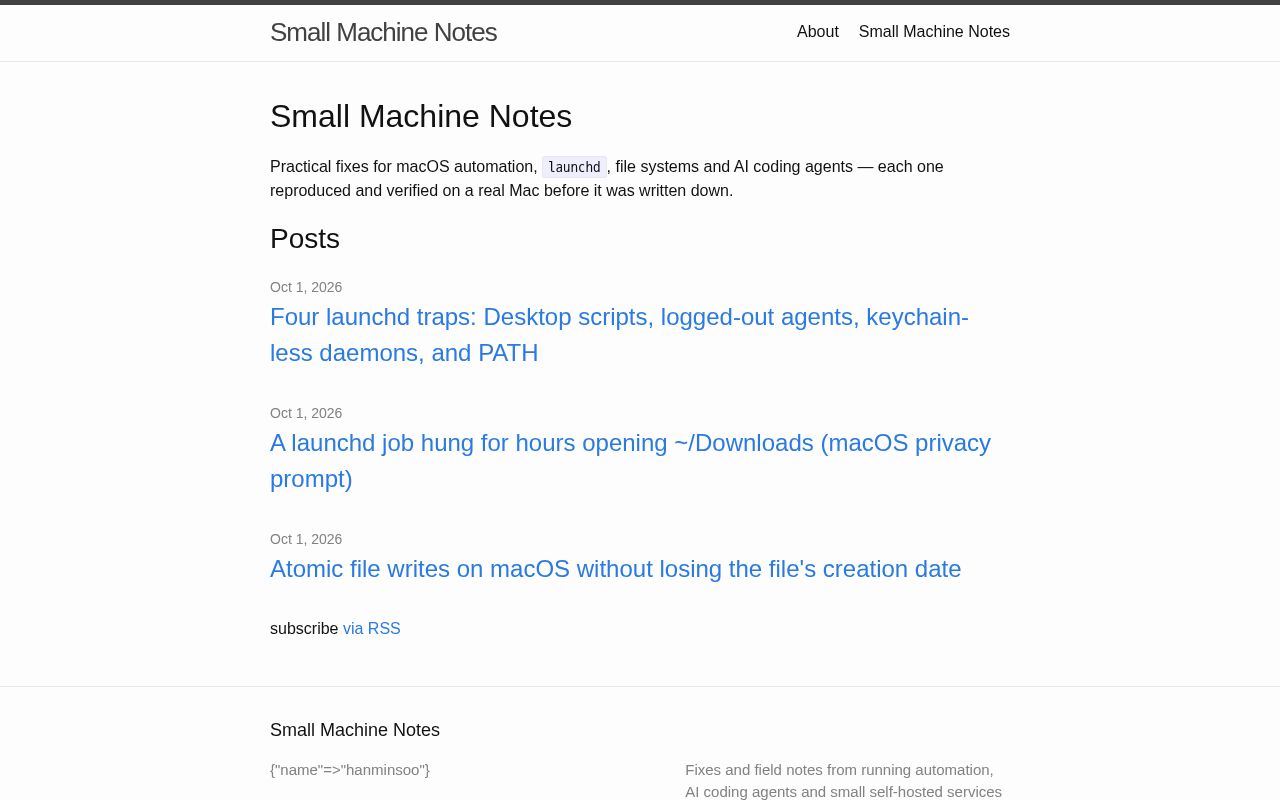 Preview of Small Machine Notes
