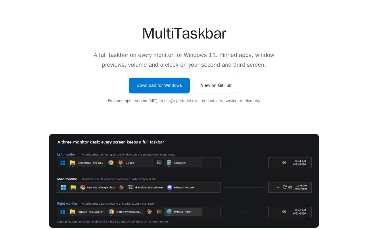 Preview of MultiTaskbar