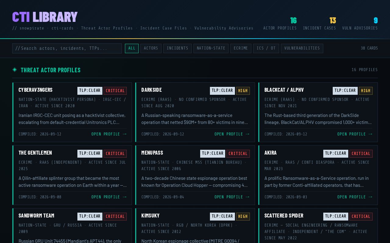 Preview of Side project using agents to create threat actor profile cards.