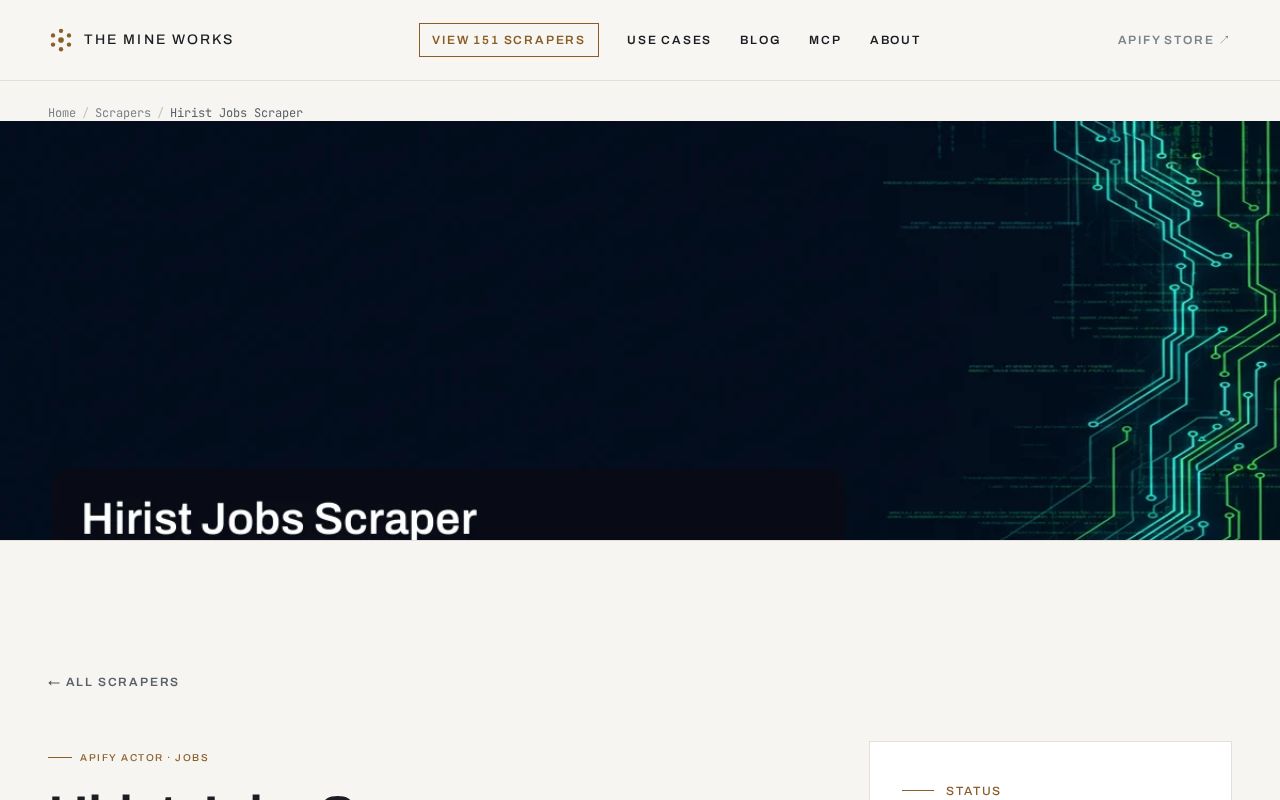 Preview of Hirist Jobs Scraper