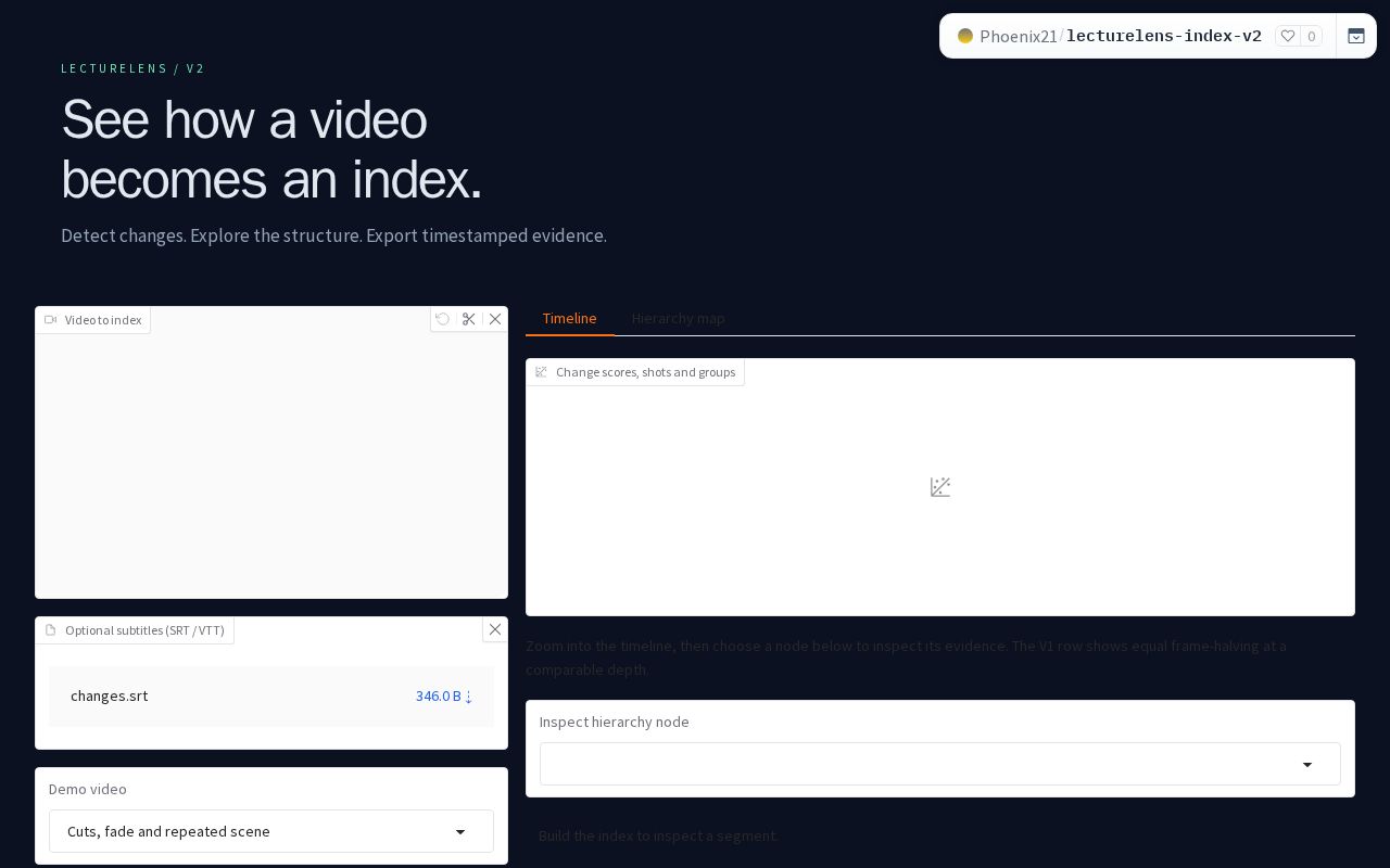 Preview of LectureLens V2 Index Explorer