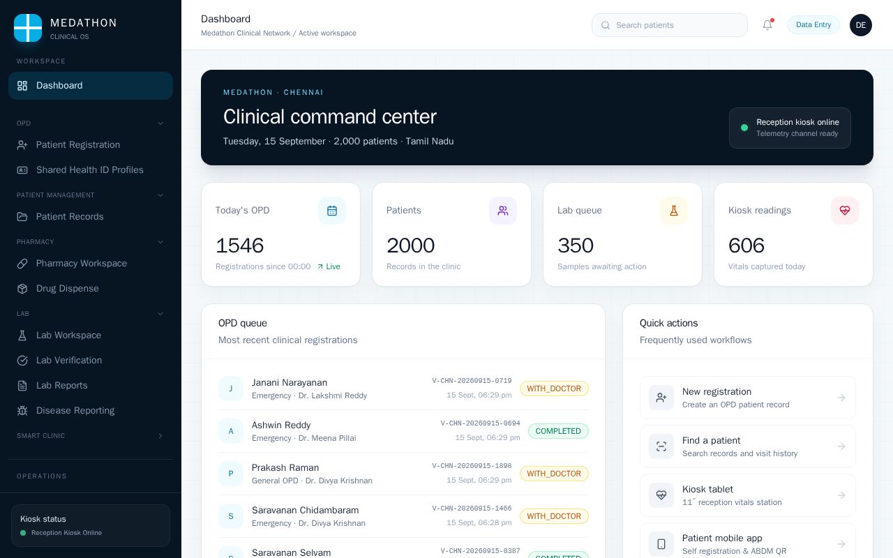 Preview of MEDATHON — HIMS × AI-Powered Smart Clinic (cyber-physical healthcare platform)