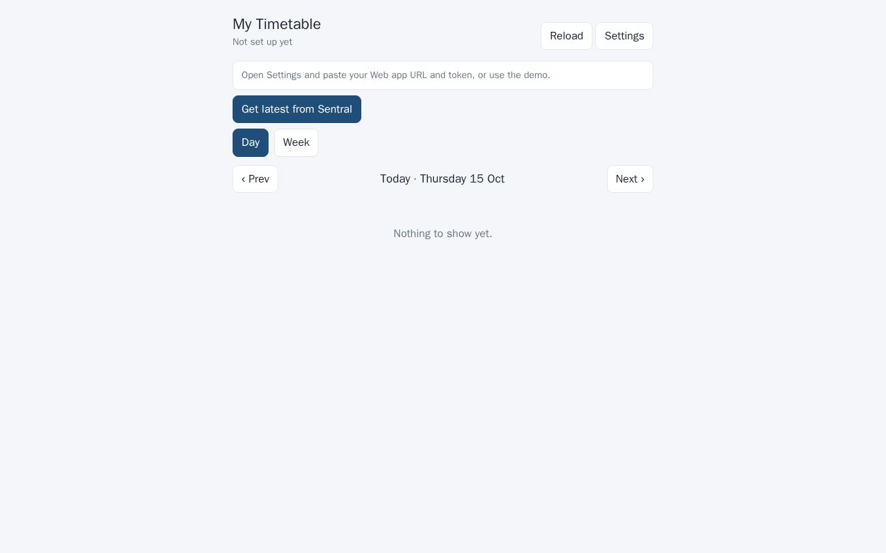Preview of Sentral Timetable Extension V2