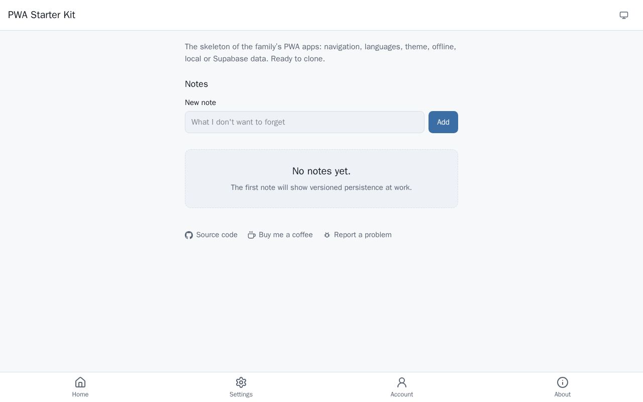 Preview of PWA Starter Kit