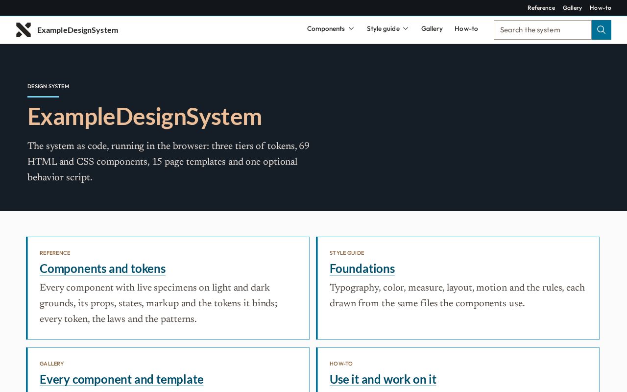 Preview of ExampleDesignSystem Site