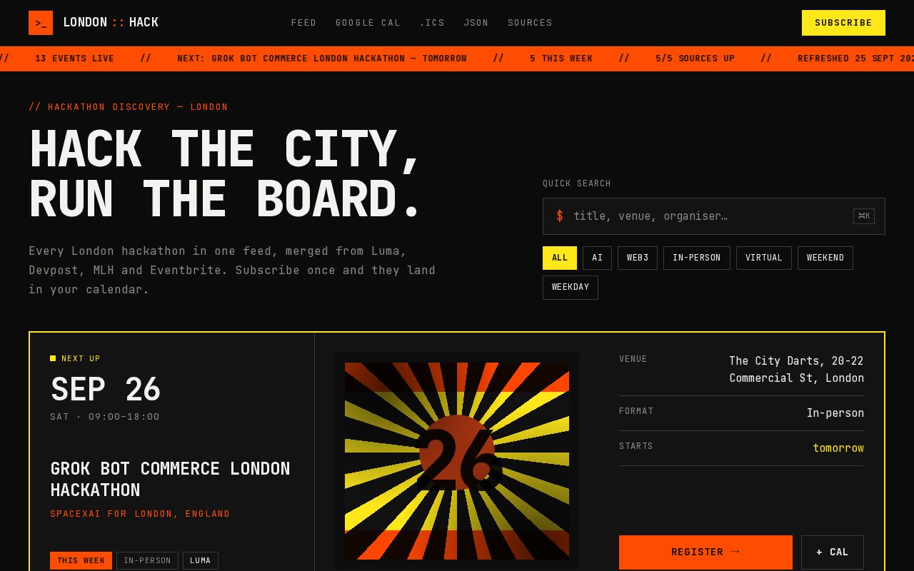 Preview of London Hackathons