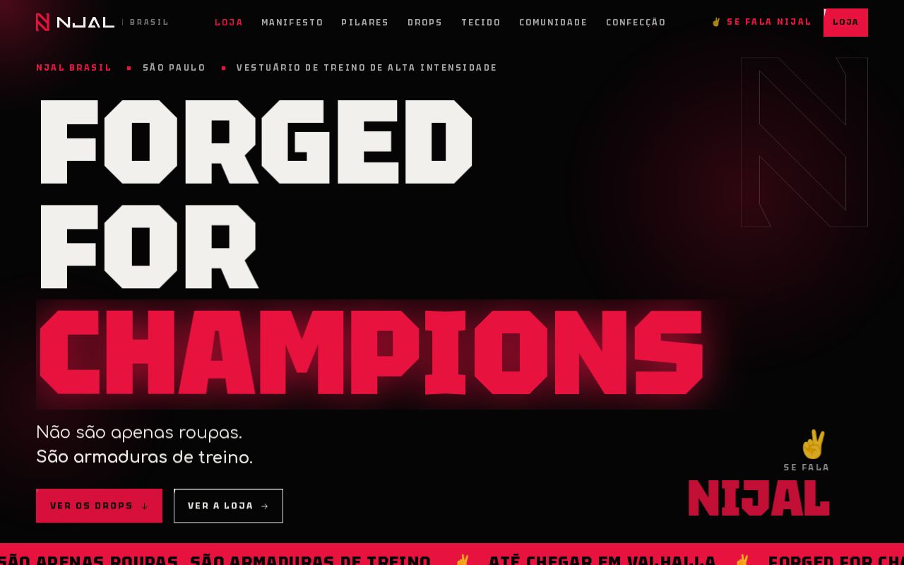 Preview of Vitrine editorial oficial da NJAL Brasil - Forged For Champions