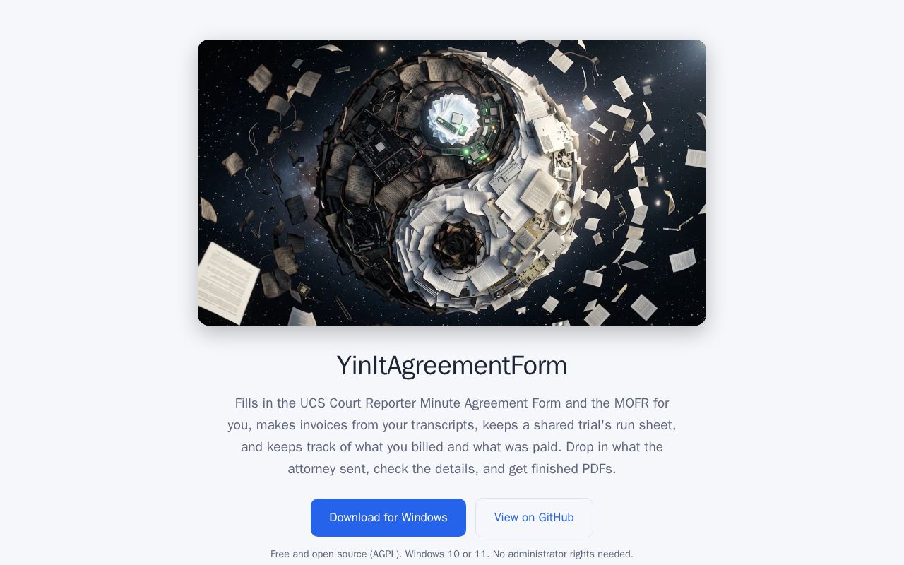 Preview of YinItAgreementForm