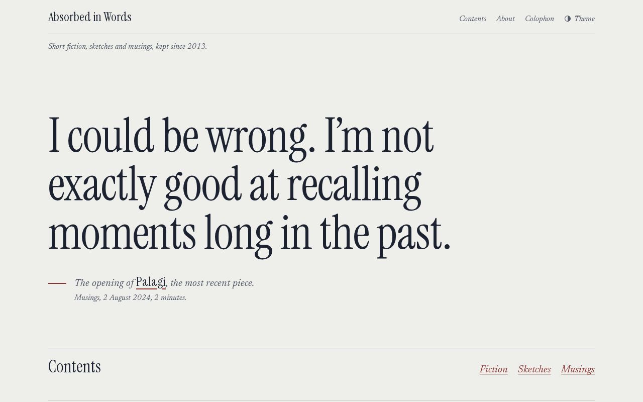 Preview of Absorbed in Words
