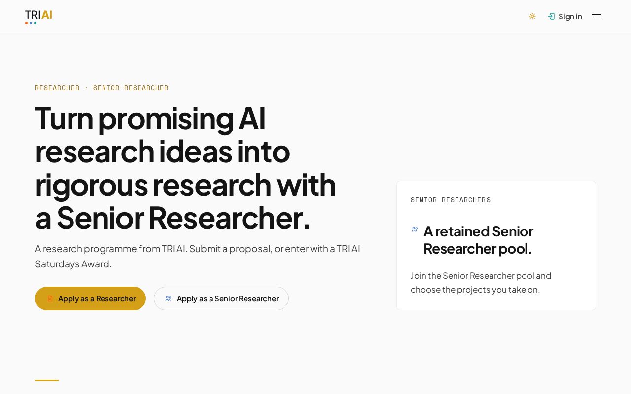 Preview of TRI AI Research Mentorship