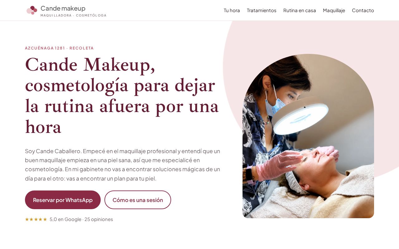 Preview of Cande Makeup Website