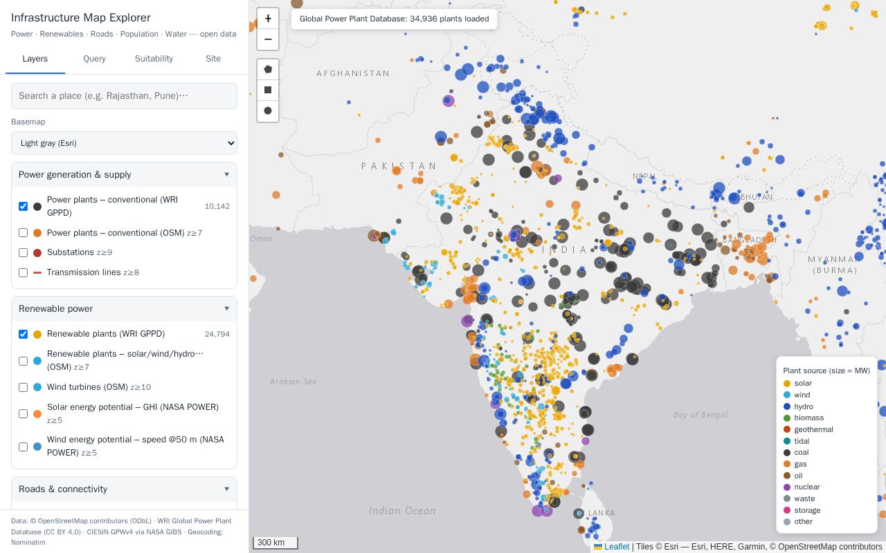 Preview of Infrastructure Map Explorer