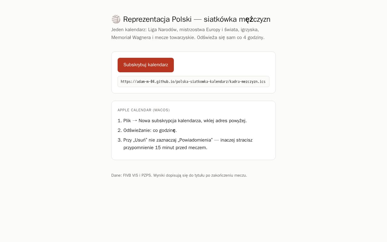 Preview of Polska Siatkowka Kalendarz