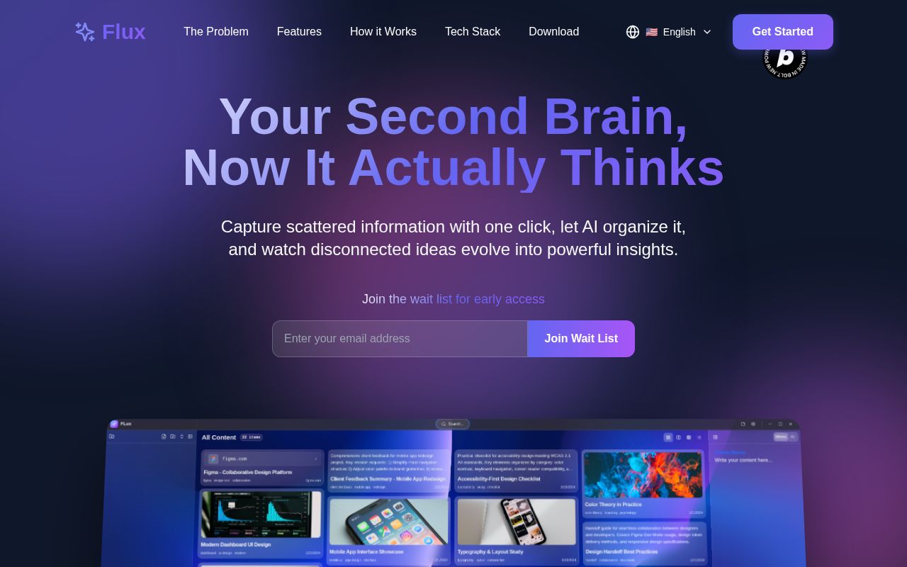 Preview of Flux - AI-Powered Knowledge Hub