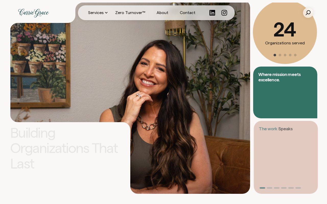 Preview of Carrie Grace Consulting website