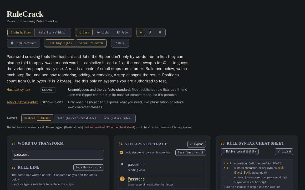Preview of RuleCrack