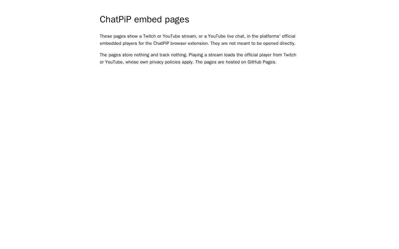 Preview of ChatPiP embed pages