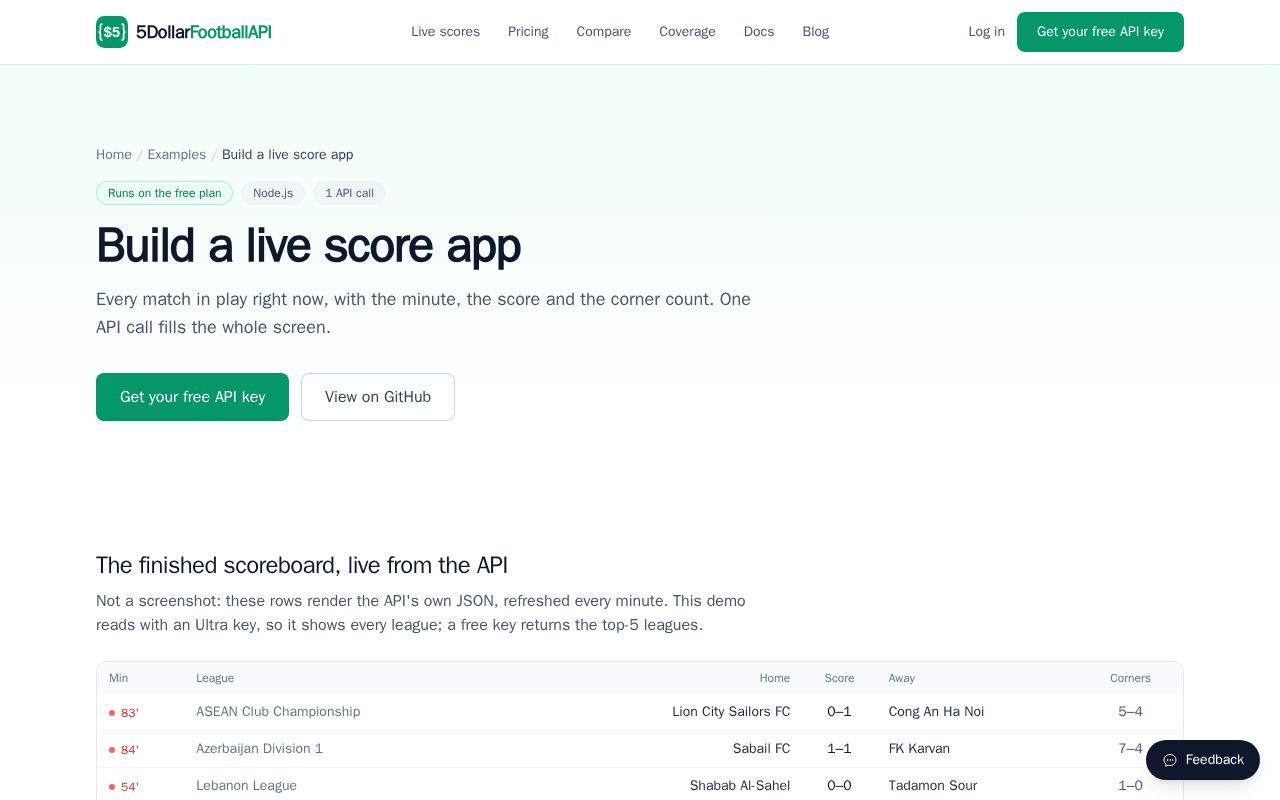 Preview of Football Live Score App